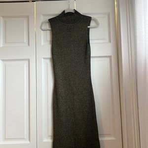 Metallic Sleeveless Sweater Dress